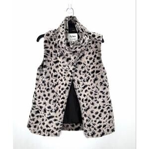 Dylan Los Angeles Leopard Print Snap Vest Sz S Faux Fur Chic Mobwife Maximalism